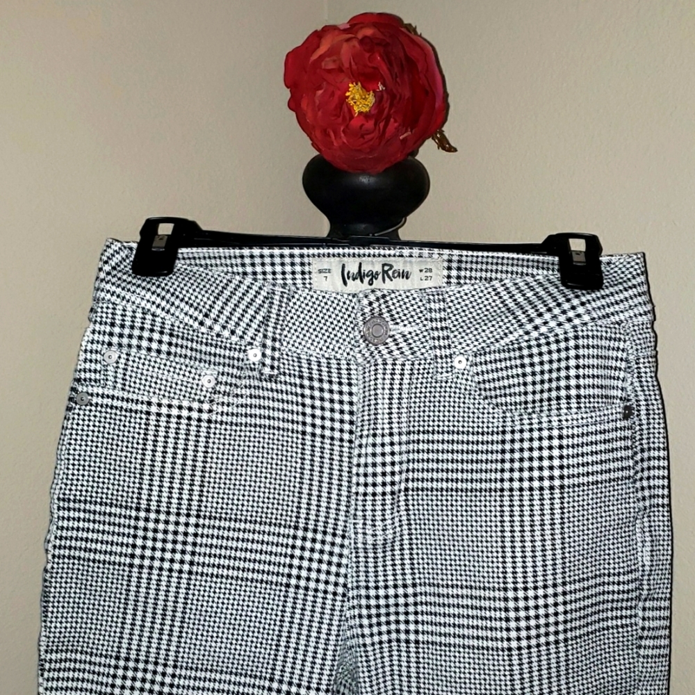 INDIGO REIN JEAN CHECK STRETCH MATERIAL